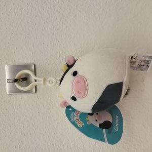 Connor the 3.5 inch black white cow squishmallow clip
